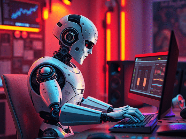 show-a-robot-working-on-music-on-a-computer